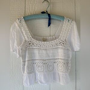 White Crochet Lace Top